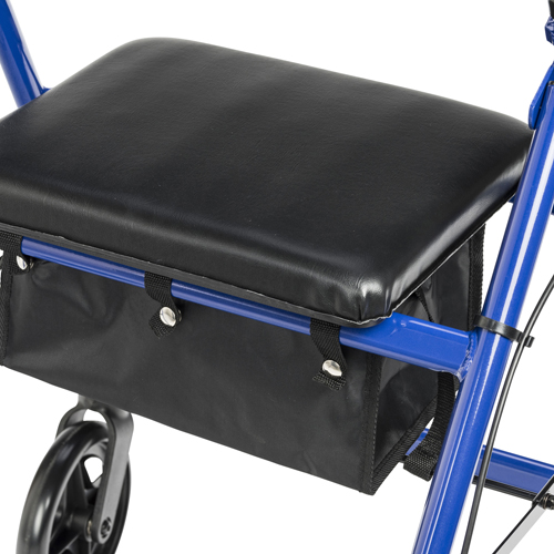 DRVR726BL - Drive Medical - Rollator Rolling Walker with 6" Wheels, Fold Up Removable Back Support and Padded Seat, Blue