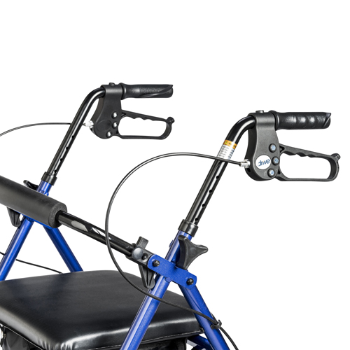 DRVR726BL - Drive Medical - Rollator Rolling Walker with 6" Wheels, Fold Up Removable Back Support and Padded Seat, Blue