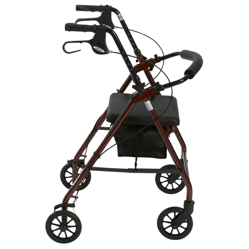 Drive Medical Walker Rollator With 6 Wheels Fold Up Removable Back Support And Padded Seat 3808