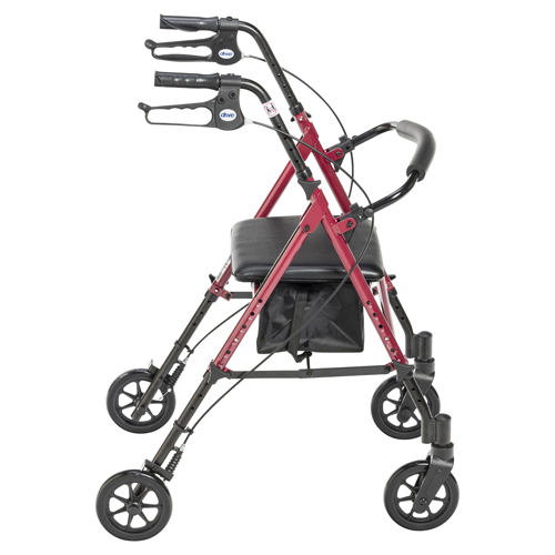DRVRTL10261RD - Drive Medical - Adjustable Height Rollator Rolling Walker with 6" Wheels, Red