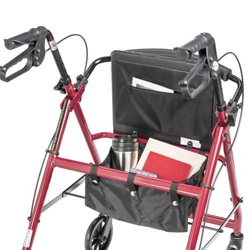 DRVRTL10261RD - Drive Medical - Adjustable Height Rollator Rolling Walker with 6" Wheels, Red