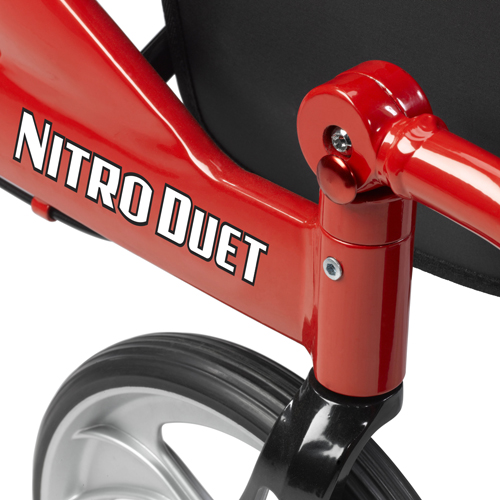 DRVRTL10266DT - Drive Medical - Nitro Duet Dual Function Transport Wheelchair and Rollator Rolling Walker, Red
