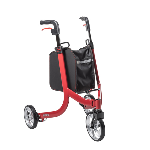 DRVRTL10266TWHL - Drive Medical - Nitro Euro Style 3-Wheel Rollator Rolling Walker