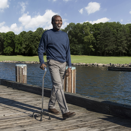 DRVRTL10310FCH - Drive Medical - Folding Quad Cane, Small Base, Charcoal