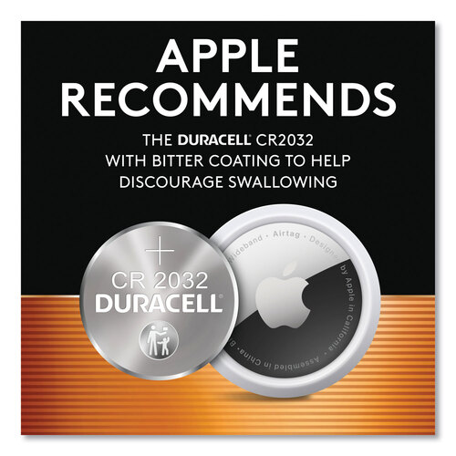 DURDL2032B2PK - Duracell - Lithium Coin Batteries With Bitterant, 2032, 2/Pack