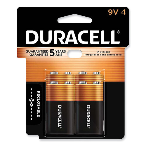 DURMN16RT4Z - Duracell - Coppertop&reg; Alkaline 9V Batteries, 4/Pack