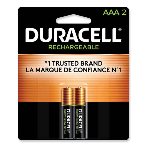 DURNLAAA2BCD - Duracell - Rechargeable StayCharged NiMH Batteries, AAA, 2/Pack