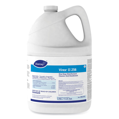 DVO04332 - Diversey - Virex II 256 One-Step Disinfectant Cleaner Deodorant Mint, 1 gal, 4 Bottles/CT