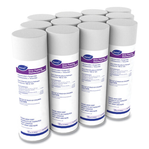 Envy Foaming Disinfectant Cleaner, Lavender Scent, 19 oz Aerosol Spray, 12/Carton Envy Foaming Disinfectant Cleaner, Lavender Scent, 19 oz Aerosol Spray, 12/Carton