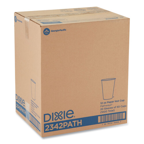 DXE2342PATH - Dixie - Pathways. 12 oz. Paper Hot Cups