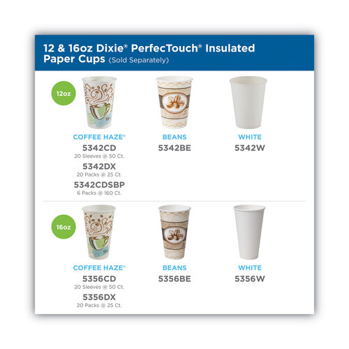 DXE5310COMBO600 - Dixie - PerfecTouch Paper Hot Cups and Lids Combo, 10 oz, Multicolor, 50 Cups/Lids/Pack