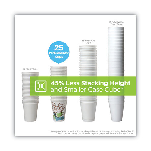 DXE5310COMBO600 - Dixie - PerfecTouch Paper Hot Cups and Lids Combo, 10 oz, Multicolor, 50 Cups/Lids/Pack