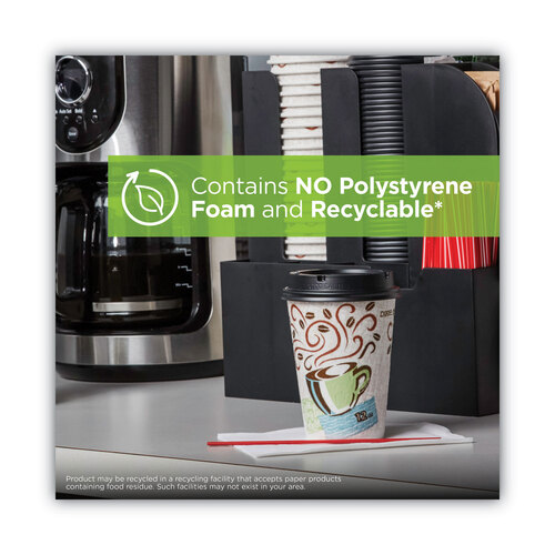 DXE5310COMBO600 - Dixie - PerfecTouch Paper Hot Cups and Lids Combo, 10 oz, Multicolor, 50 Cups/Lids/Pack