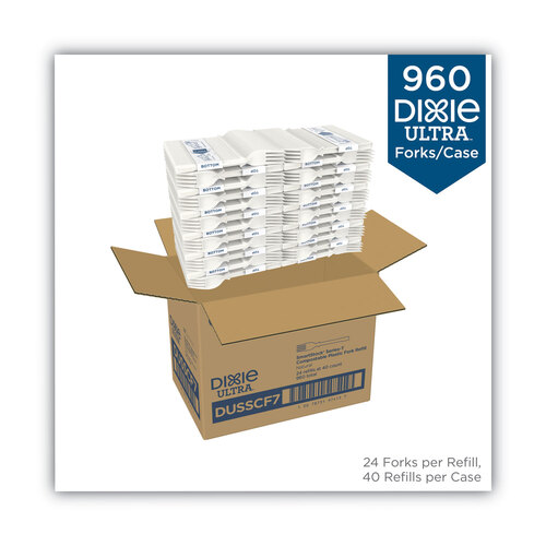 DXEDUSSCF7 - Dixie - SmartStock Tri-Tower Dispensing System Cutlery, Fork, Natural, 40/Pack, 24 Packs/Carton