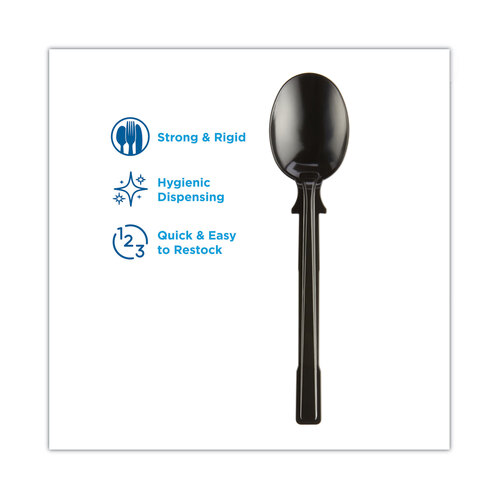 DXEDUSSS5 - Dixie - SmartStock Tri-Tower Dispensing System Cutlery, Soup Spoons, Mediumweight, Polystyrene, Black, 40/Cartridge, 24 Cartridges/CT