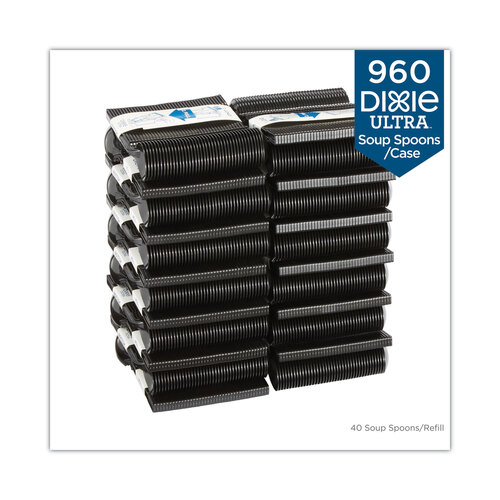 DXEDUSSS5 - Dixie - SmartStock Tri-Tower Dispensing System Cutlery, Soup Spoons, Mediumweight, Polystyrene, Black, 40/Cartridge, 24 Cartridges/CT