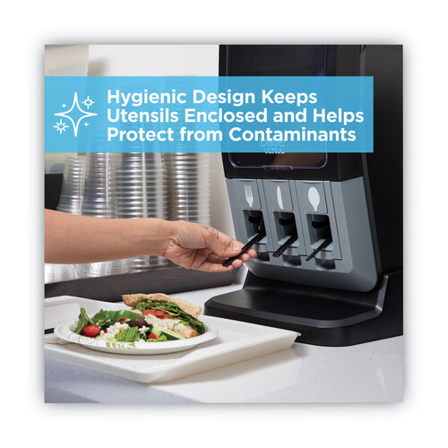 DXEDUSSS5 - Dixie - SmartStock Tri-Tower Dispensing System Cutlery, Soup Spoons, Mediumweight, Polystyrene, Black, 40/Cartridge, 24 Cartridges/CT