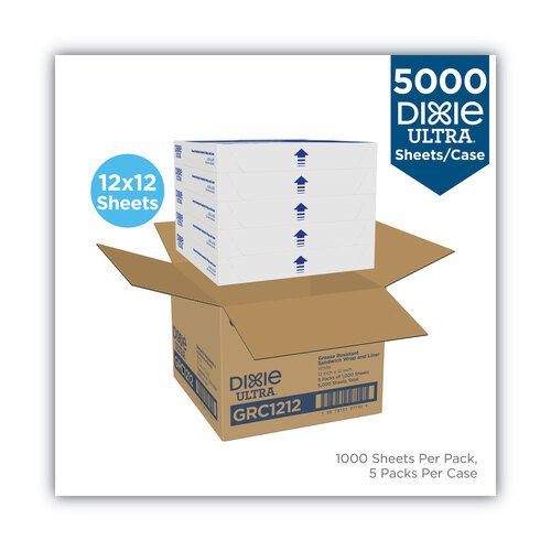 DXEGRC1212 - Dixie - All-Purpose Food Wrap, Dry Wax Paper, 12 x 12, White, 1,000/Carton
