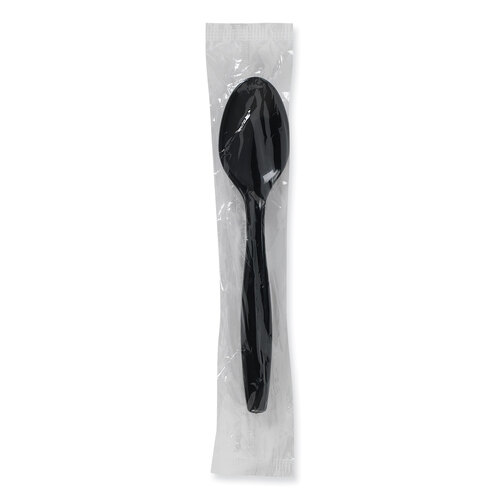 DXEPTH53C - Dixie - Individually Wrapped Heavyweight Teaspoons, Polypropylene, Black, 1,000/Carton