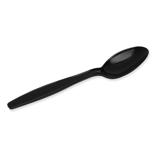 DXEPTH53C - Dixie - Individually Wrapped Heavyweight Teaspoons, Polypropylene, Black, 1,000/Carton
