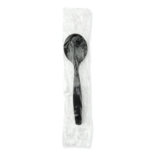 DXESH53C7 - Dixie - Individually Wrapped Heavyweight Soup Spoons, Polystyrene, Black, 1,000/Carton