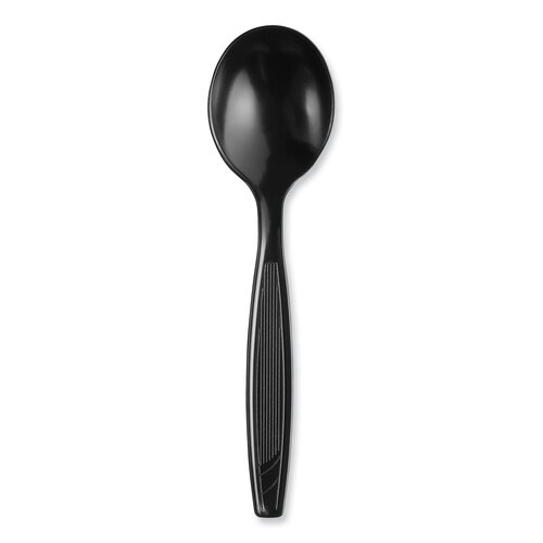 DXESH53C7 - Dixie - Individually Wrapped Heavyweight Soup Spoons, Polystyrene, Black, 1,000/Carton