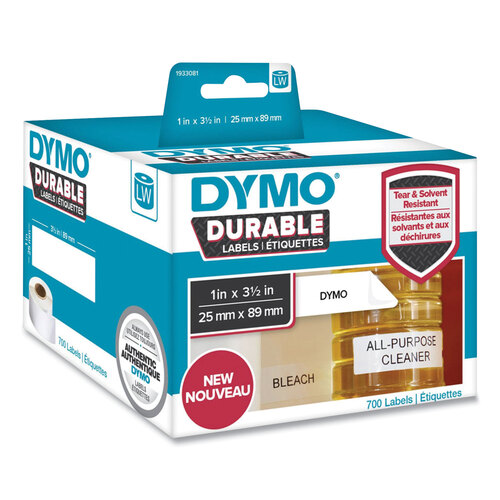 DYM1933081EA - Dymo - LW Durable Multi-Purpose Labels, 1&quot; x 3.5&quot;, White, 700 Labels/Roll