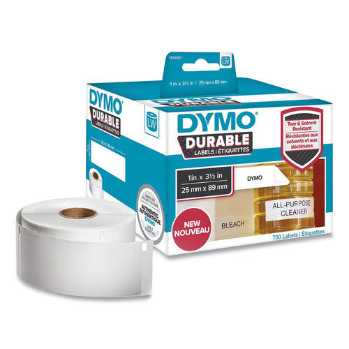 DYM1933081EA - Dymo - LW Durable Multi-Purpose Labels, 1&quot; x 3.5&quot;, White, 700 Labels/Roll