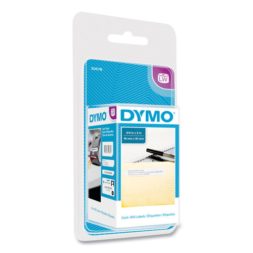 DYM30578 - Dymo - LabelWriter Return Address Labels, 0.75&quot; x 2&quot;, White, 400 Labels/Roll