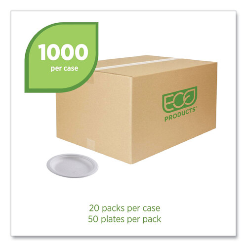 ECOEPP016NFA - Eco-Products - Vanguard Renewable and Compostable Sugarcane Plates, 6&quot; dia, White, 1,000/Carton