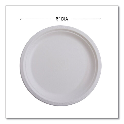 ECOEPP016NFA - Eco-Products - Vanguard Renewable and Compostable Sugarcane Plates, 6&quot; dia, White, 1,000/Carton