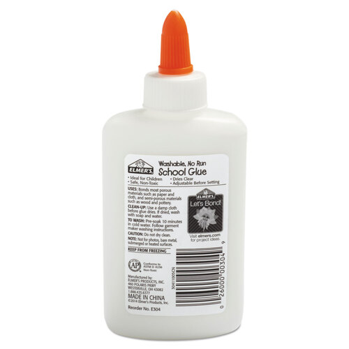 Elmers School Glue, Washable, No Run - 4 fl oz