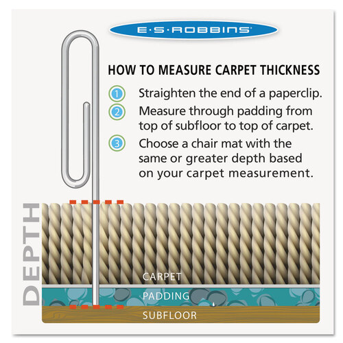 ESR120023 - E.S. Robbins - EverLife Light Use Chair Mat for Flat to Low Pile Carpet, Rectangular with Lip, 36 x 48, Clear