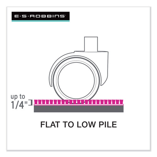 ESR120123 - E.S. Robbins - EverLife Light Use Chair Mat for Flat to Low Pile Carpet, Rectangular with Lip, 45 x 53, Clear