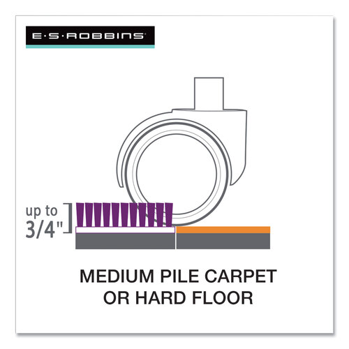 ESR121442 - E.S. Robbins - Floor+Mate, For Hard Floor to Medium Pile Carpet up to 0.75&quot;, 46 x 48, Clear