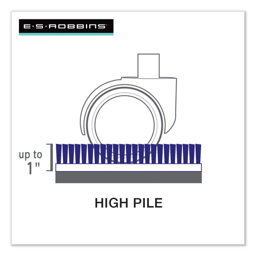 ESR124054 - E.S. Robbins - EverLife Intensive Use Chair Mat for High Pile Carpet, Rectangular with Lip, 36 x 48, Clear