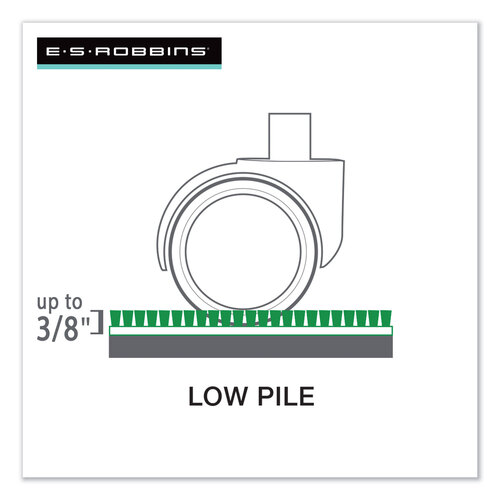 ESR128173 - E.S. Robbins - EverLife Moderate Use Chair Mat for Low Pile Carpet, Rectangular with Lip, 45 x 53, Clear