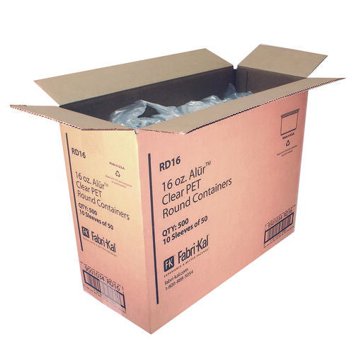 FABRD16 - FABRI-KAL - Recycleware Round Deli Container, 16 oz, 4.6&quot; Diameter x 3&quot; h, Clear, Plastic, 500/Carton
