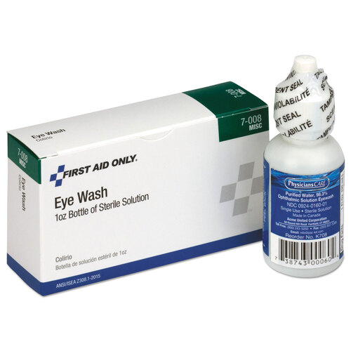 FAO7008 - First Aid Only - 24 Unit ANSI Class A+ Refill, Eyewash, 1 oz
