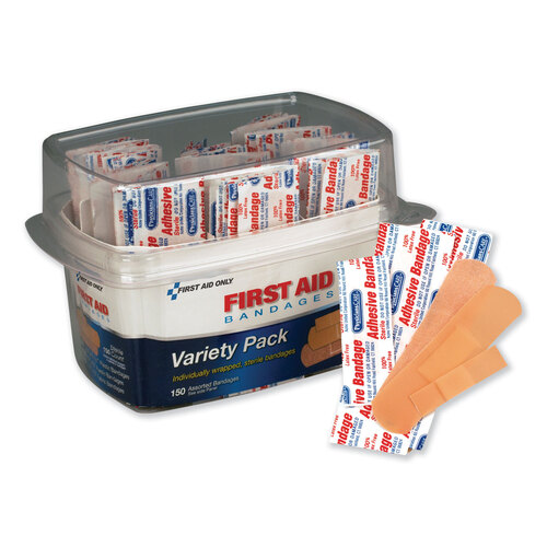 First Aid Bandages, Assorted, 150 Pieces/Kit First Aid Bandages, Assorted, 150 Pieces/Kit