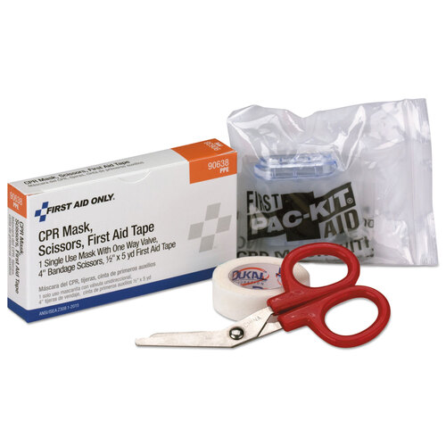 FAO90638 - First Aid Only - 24 Unit ANSI Class A+ Refill, CPR Breather, Scissors, Tape