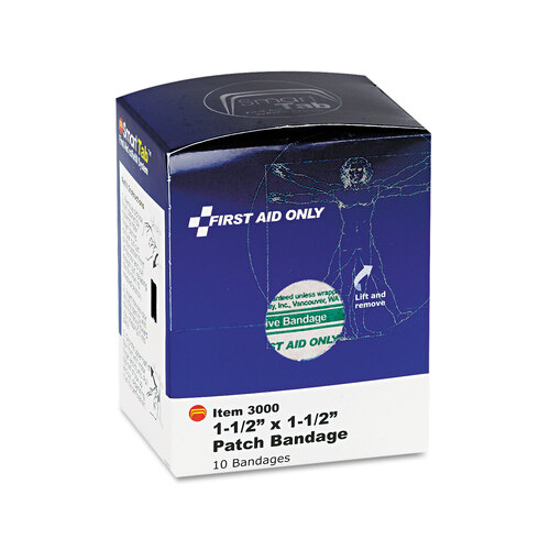 FAOFAE3000 - First Aid Only - Patch Bandages, 1-1/2" x 1-1/2", SmartCompliance Refill, 10 Bandages/Box