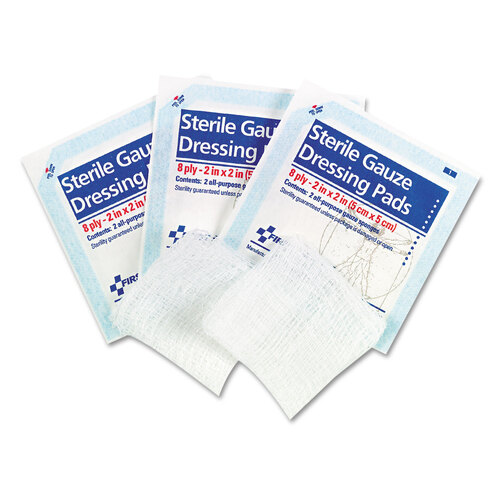 FAOFAE5000 - First Aid Only - Gauze Pads, 2" x 2", 5/Pack