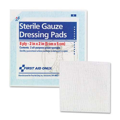 FAOFAE5000 - First Aid Only - Gauze Pads, 2" x 2", 5/Pack