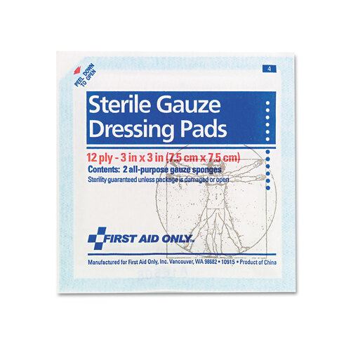 FAOFAE5005 - First Aid Only - Gauze Pads, 3" x 3", 5/Pack