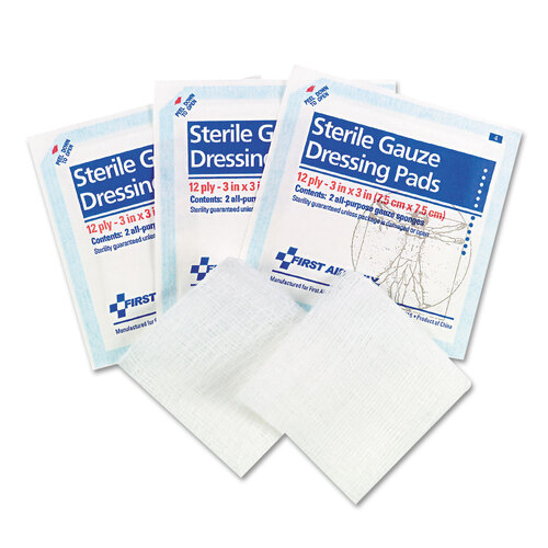 FAOFAE5005 - First Aid Only - Gauze Pads, 3" x 3", 5/Pack