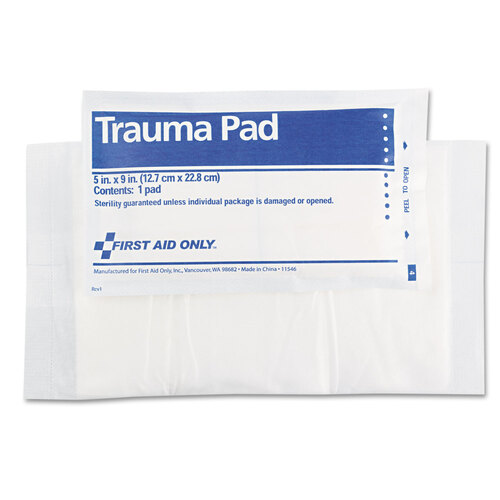 FAOFAE5012 - First Aid Only - SmartCompliance Trauma Pad, Sterile, 5 x 9