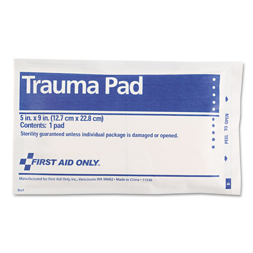 FAOFAE5012 - First Aid Only - SmartCompliance Trauma Pad, Sterile, 5 x 9