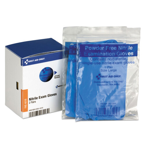 FAOFAE6018 - First Aid Only - SmartCompliance Nitrile Lightweight Gloves, One Size, 2/Box