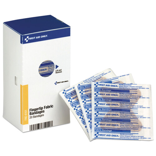 FAOFAE6101 - First Aid Only - Refill for SmartCompliance General Business Cabinet, Fingertip Fabric Bandages, 20/Box
